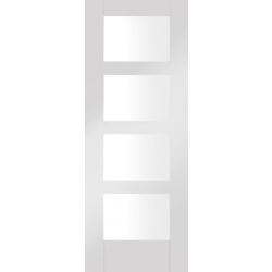 Shaker 4-Light White Primed Internal Door with Clear Glass